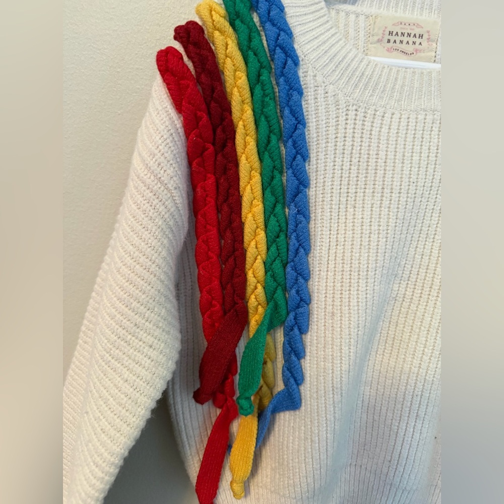 Hannah Banana Colorful Rainbow Knit Sweater - Picture 3 of 5